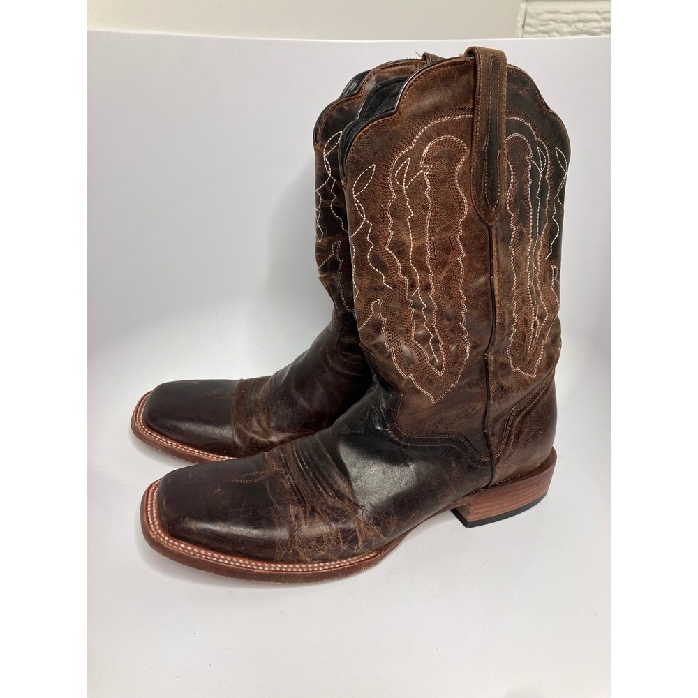 J.B. Dillon Cowboy Boots Mens 12 D Brown Good Square Toe Leather JBR4208 D